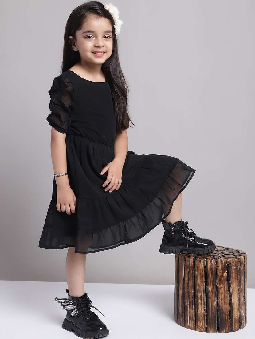 girls round neck short sleeves frock - 20396827 -  Standard Image - 4