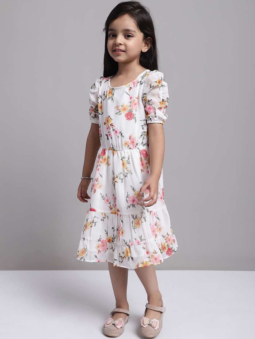 girls round neck short sleeves frock - 20396832 -  Standard Image - 1