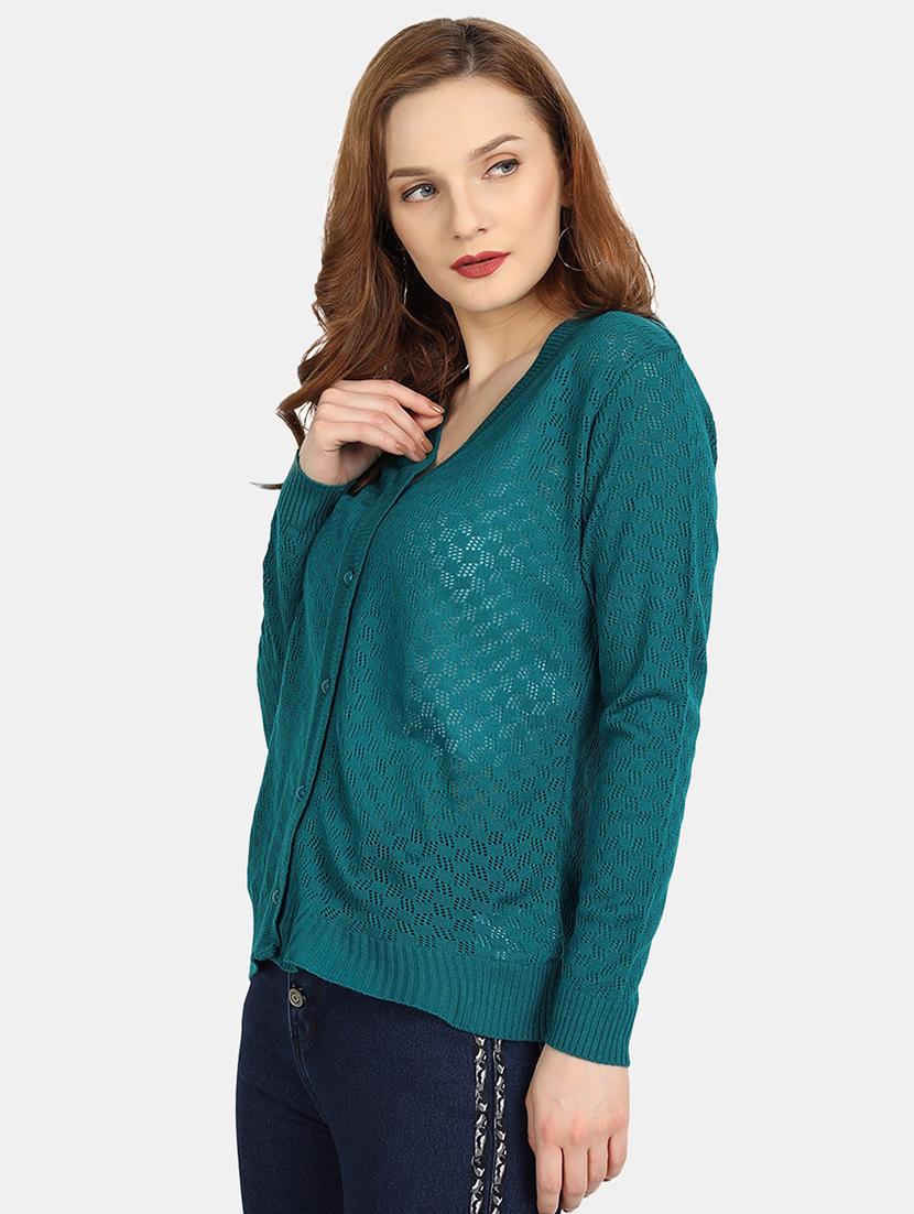 women green wool blend cardigan - 20397028 - Standard Image - 1