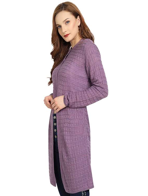  crew neck self design cardigan - 20397058 -  Standard Image - 1