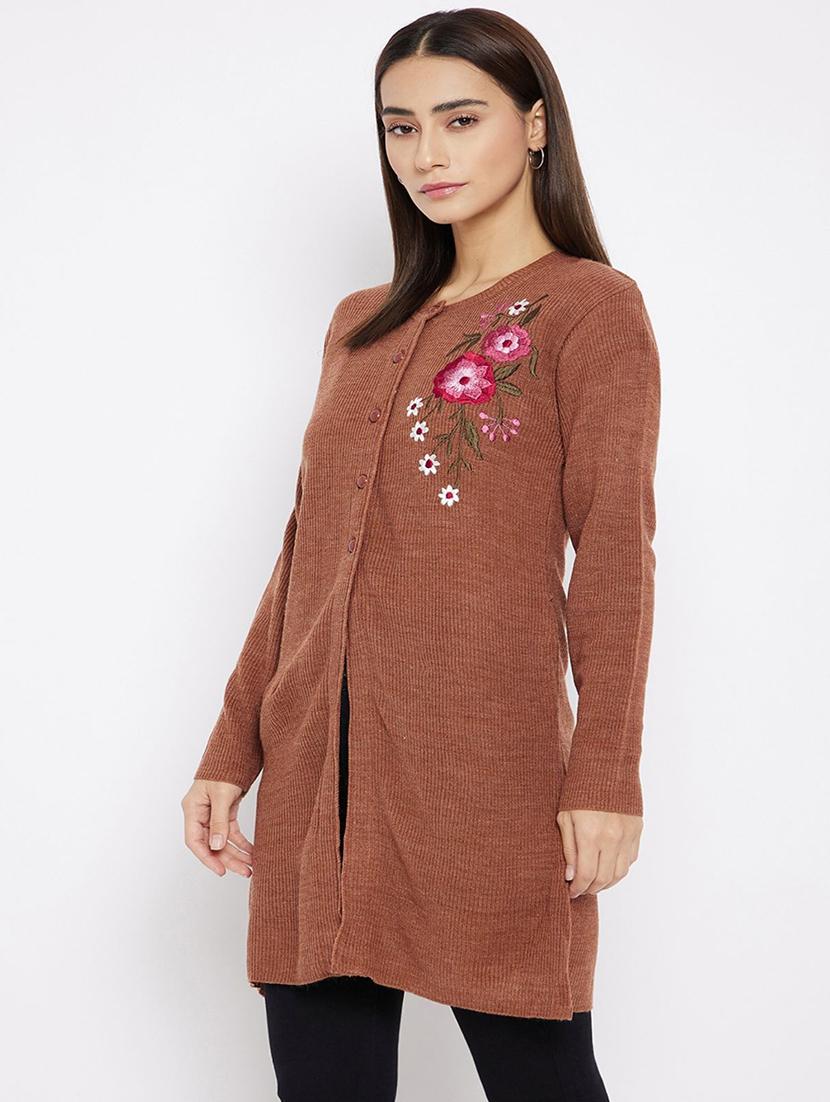 rust solid with work cardigan - 20397097 -  Standard Image - 1