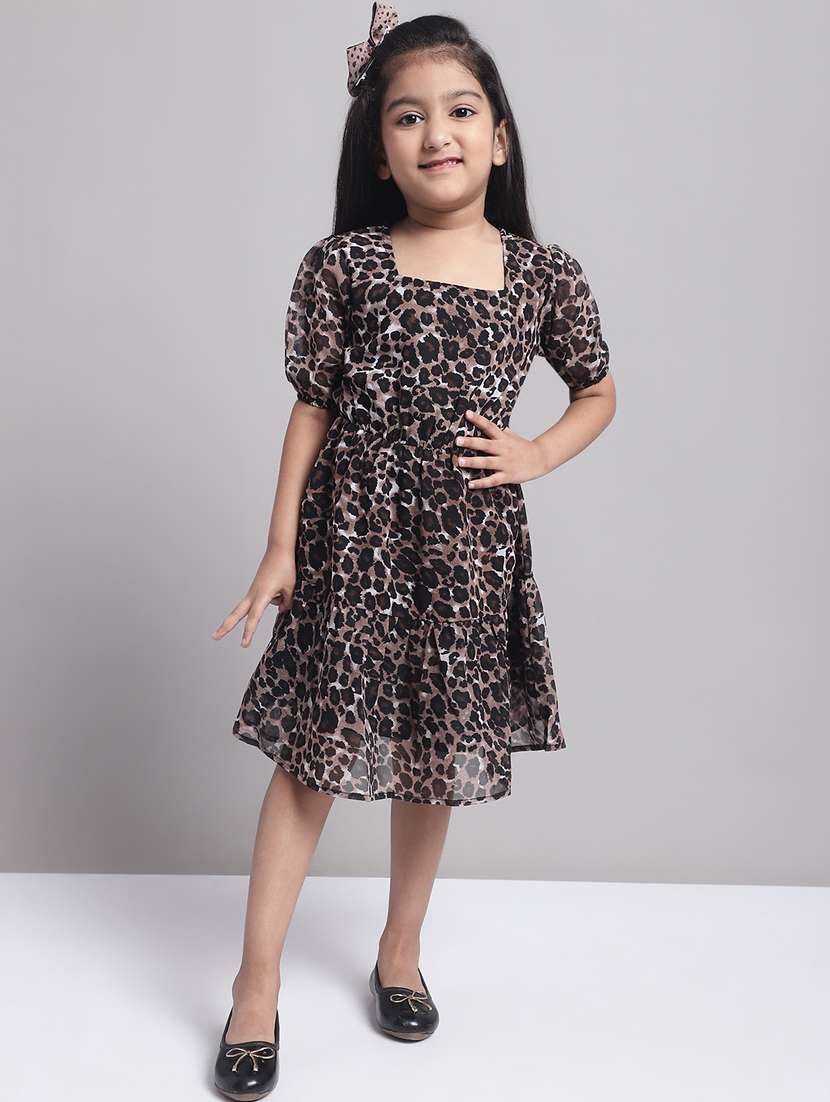 girls square neck short sleeves frock - 20397158 -  Standard Image - 1