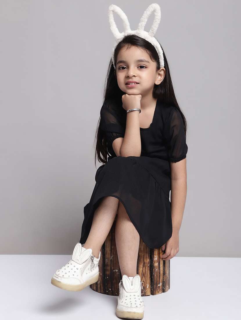 girls square neck puff sleeve frock - 20397159 -  Standard Image - 4