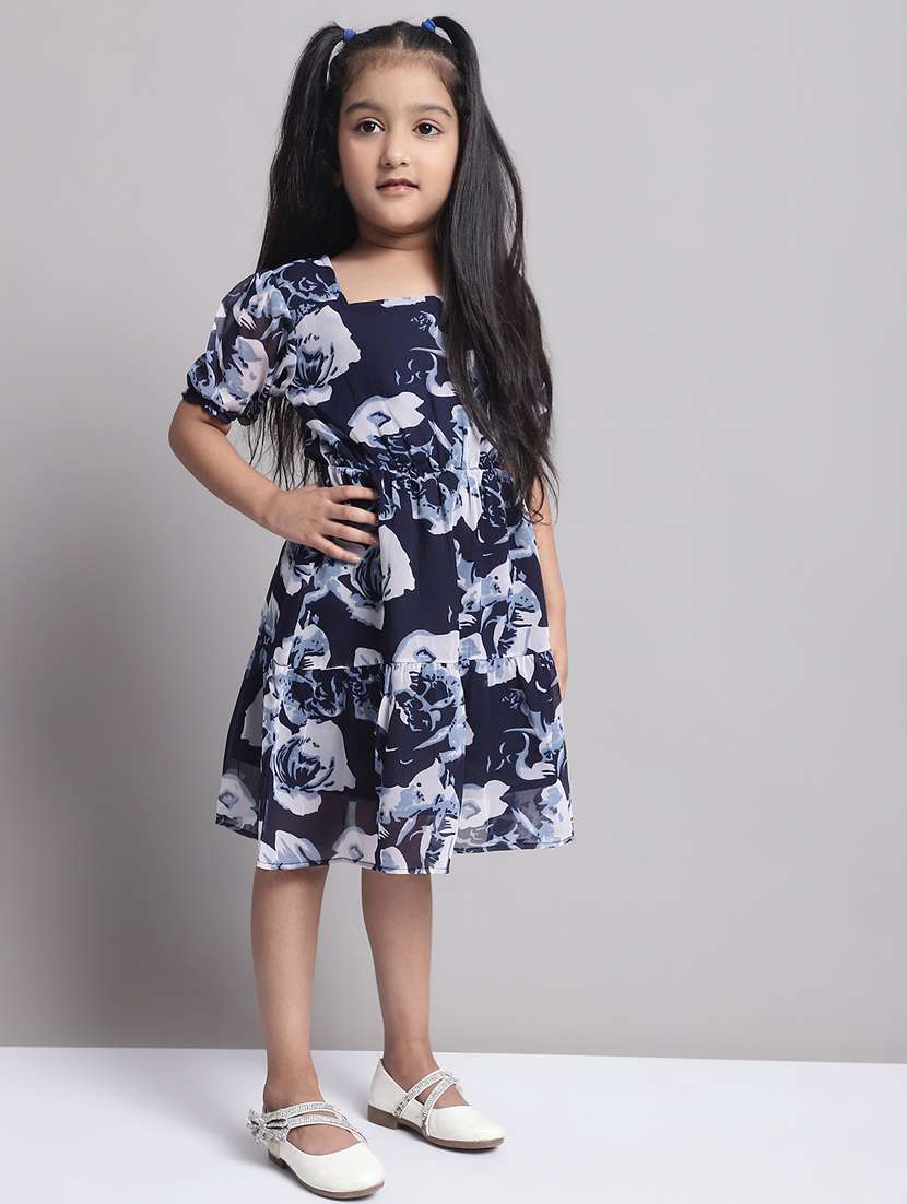 girls square neck short sleeves frock - 20397163 -  Standard Image - 1