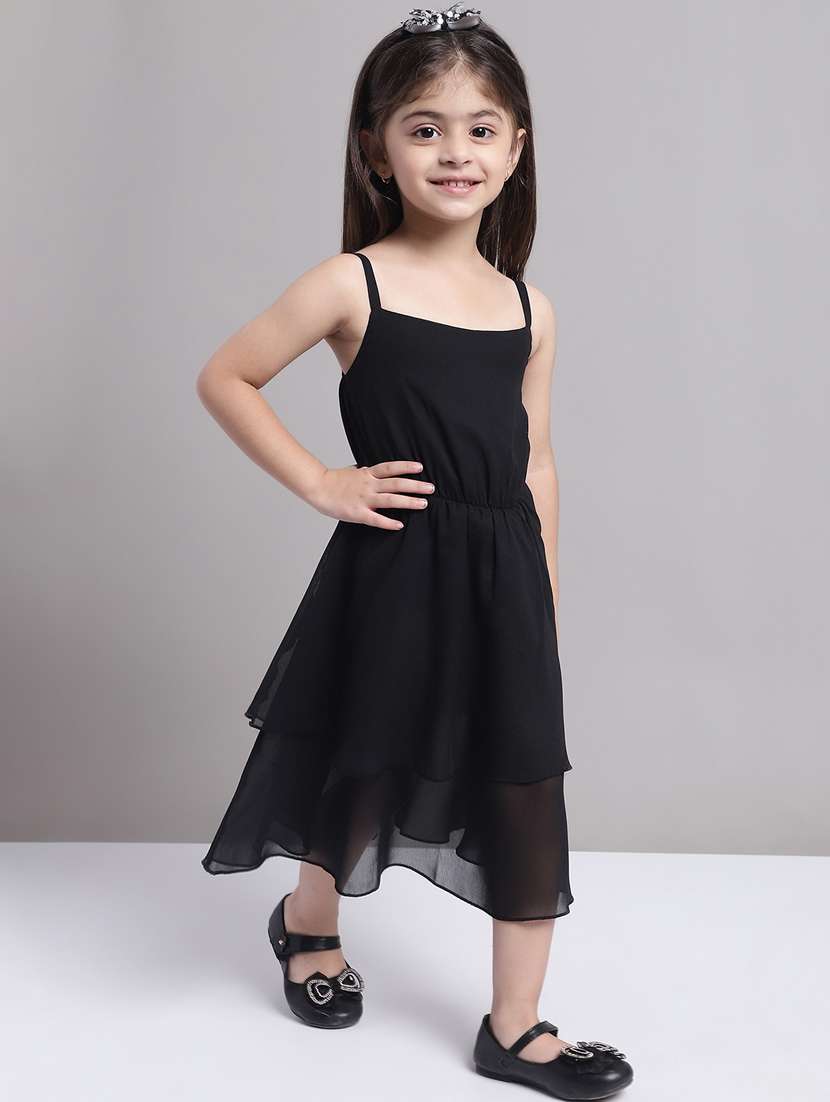 girls shoulder strap sleeveless frock - 20397187 -  Standard Image - 1