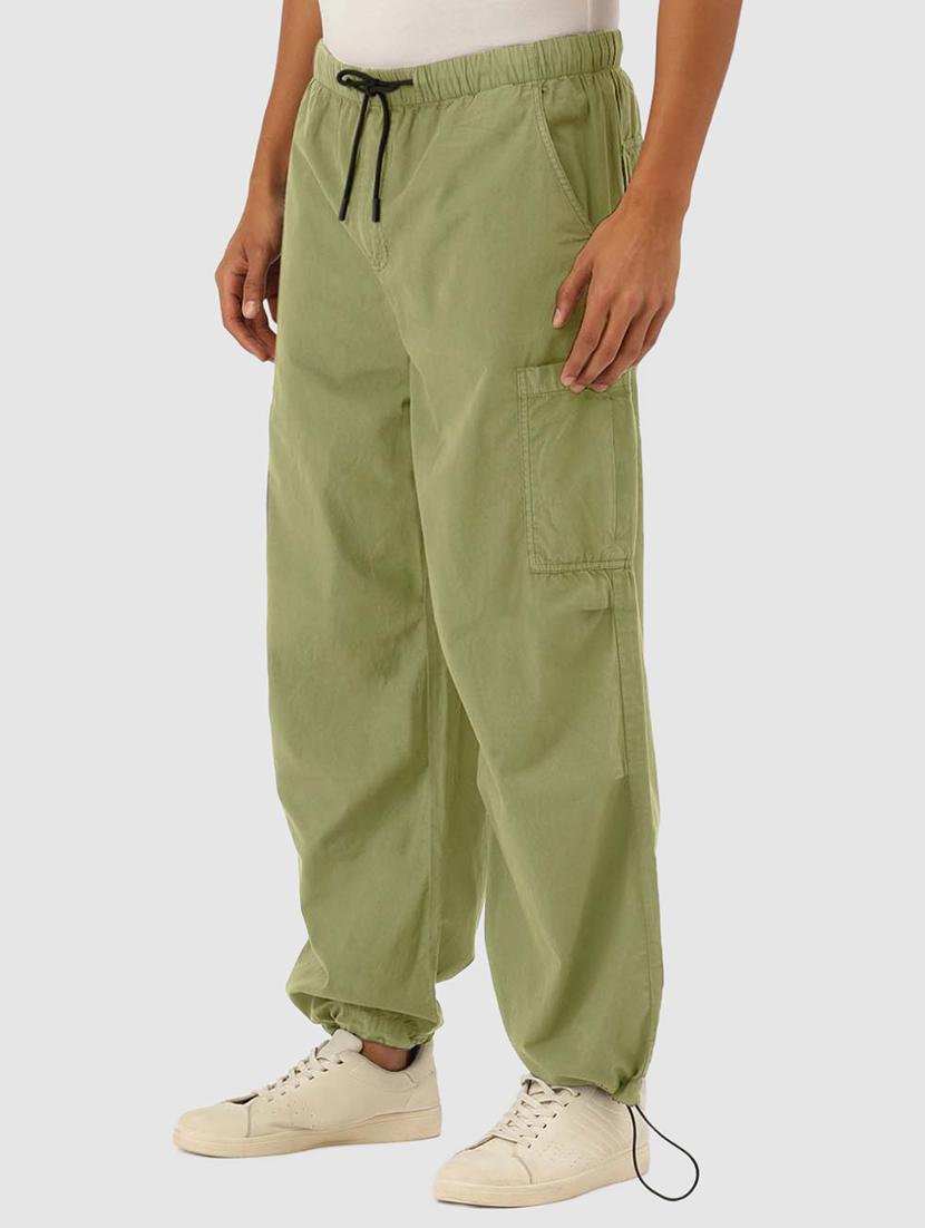 men solid neo mint cotton cargo casual trouser - 20397318 - Standard Image - 1