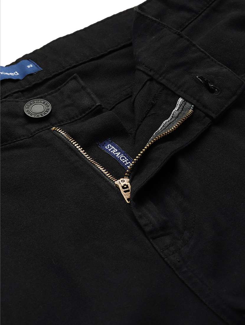 men solid black cotton cargo casual trouser - 20397325 -  Standard Image - 4