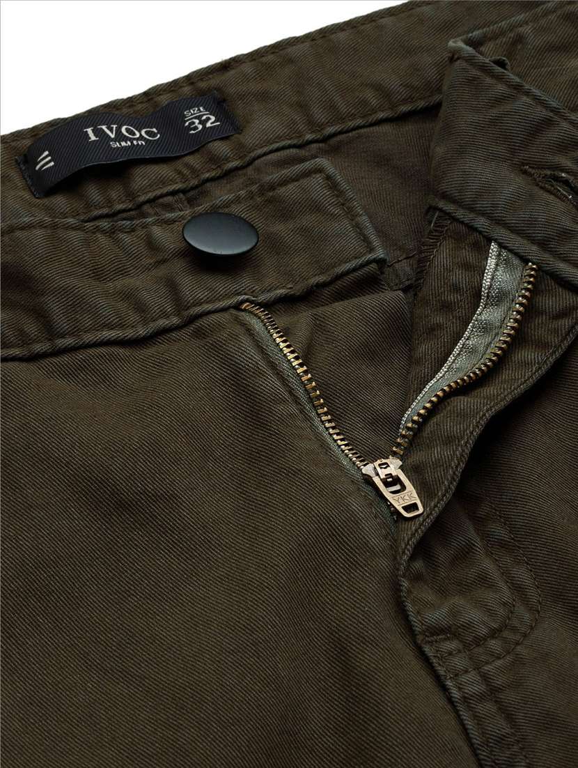 men mid rise solid cargos casual trouser - 20397339 -  Standard Image - 4