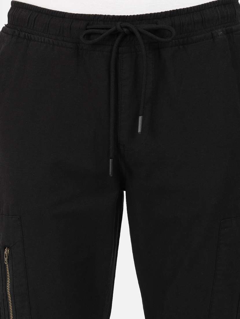 men mid rise solid cargos casual trouser - 20397358 -  Standard Image - 4