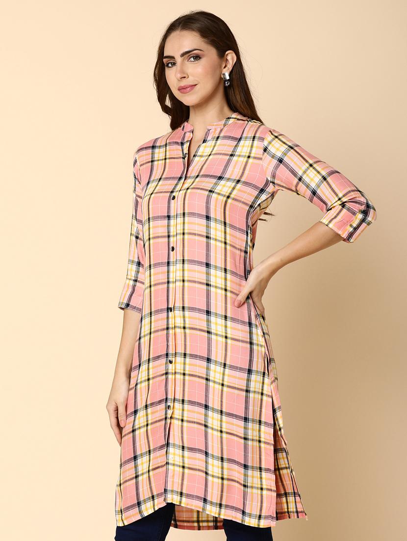 pink cotton a line top - 20397738 - Standard Image - 1