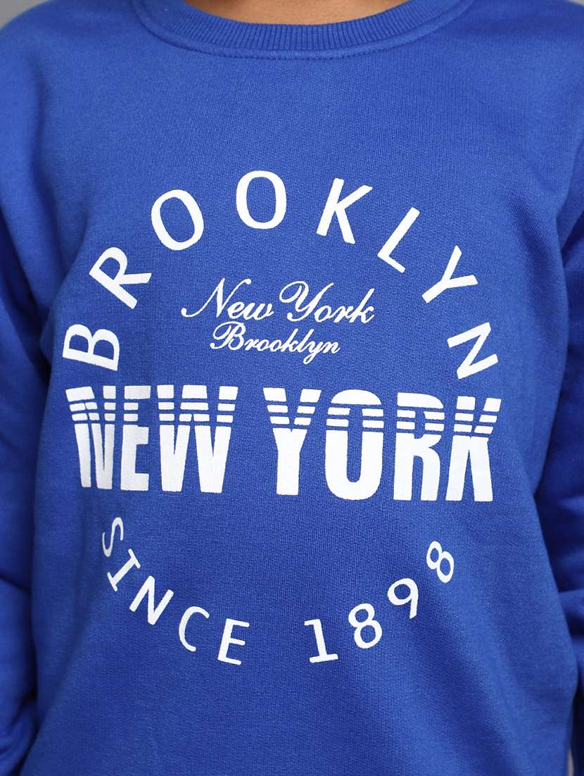 blue cotton chest print sweatshirt - 20400255 - Standard Image - 4