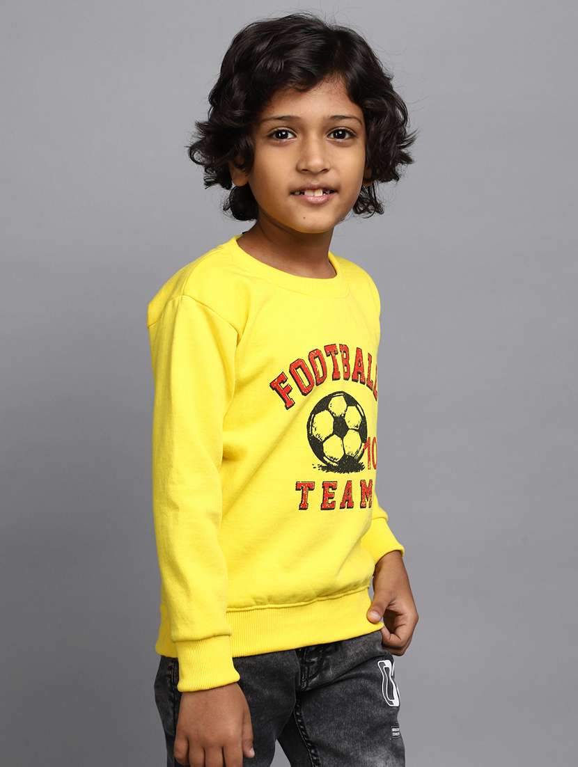 yellow cotton chest print sweatshirt - 20400256 - Standard Image - 1