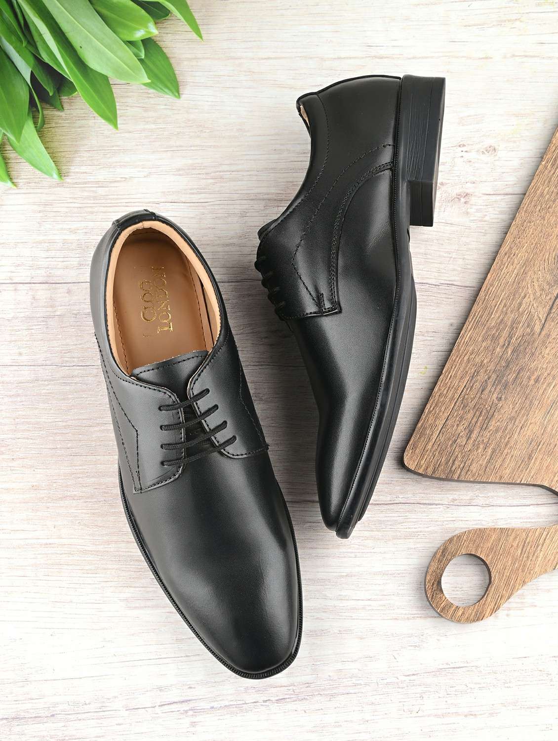 black lace-up formal shoes