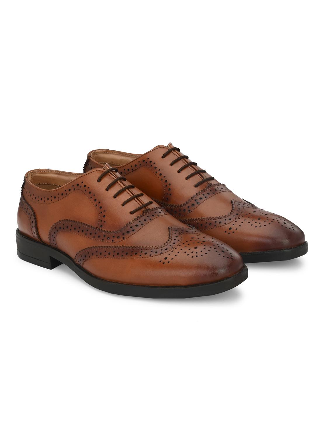 men cut work lace-up brouge shoes - 20404161 -  Standard Image - 1