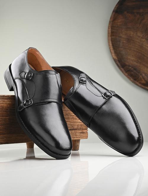 black monkstrap formal shoes - 20404163 -  Standard Image - 0