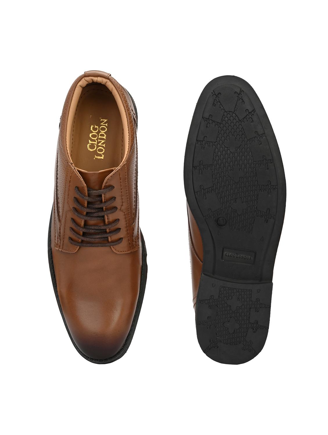 men textured brown lace-up boots - 20404184 - Standard Image - 4
