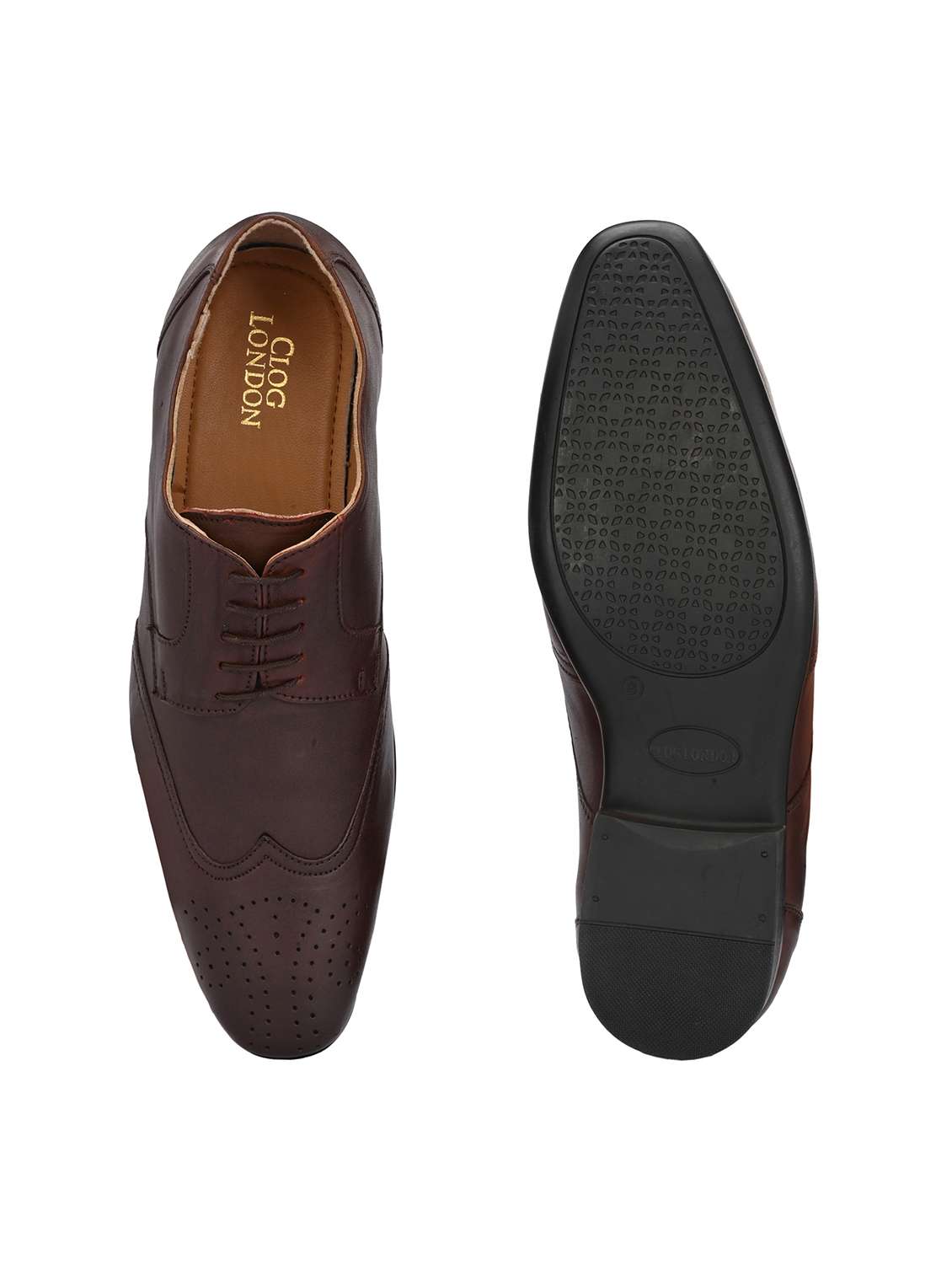 men solid brown lace-up brogue - 20404192 -  Standard Image - 4