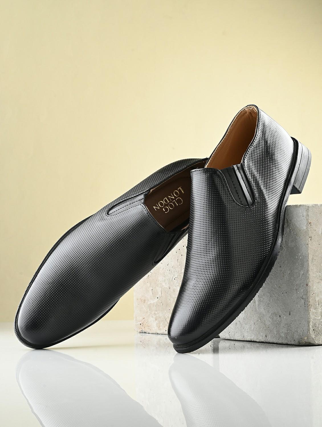 men's black slip on formal shoe