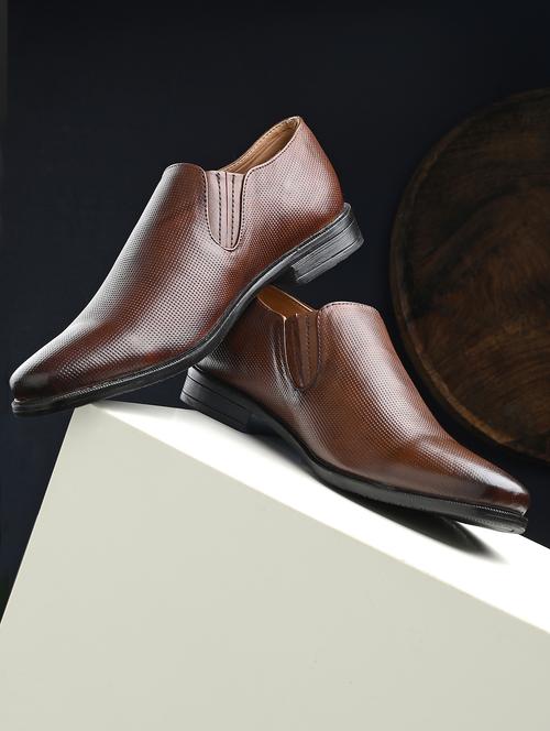 men's brown slip on formal shoe - 20404196 - Standard Image - 0
