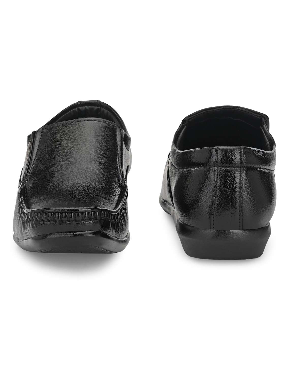 men solid black formal slip on - 20404215 -  Standard Image - 4