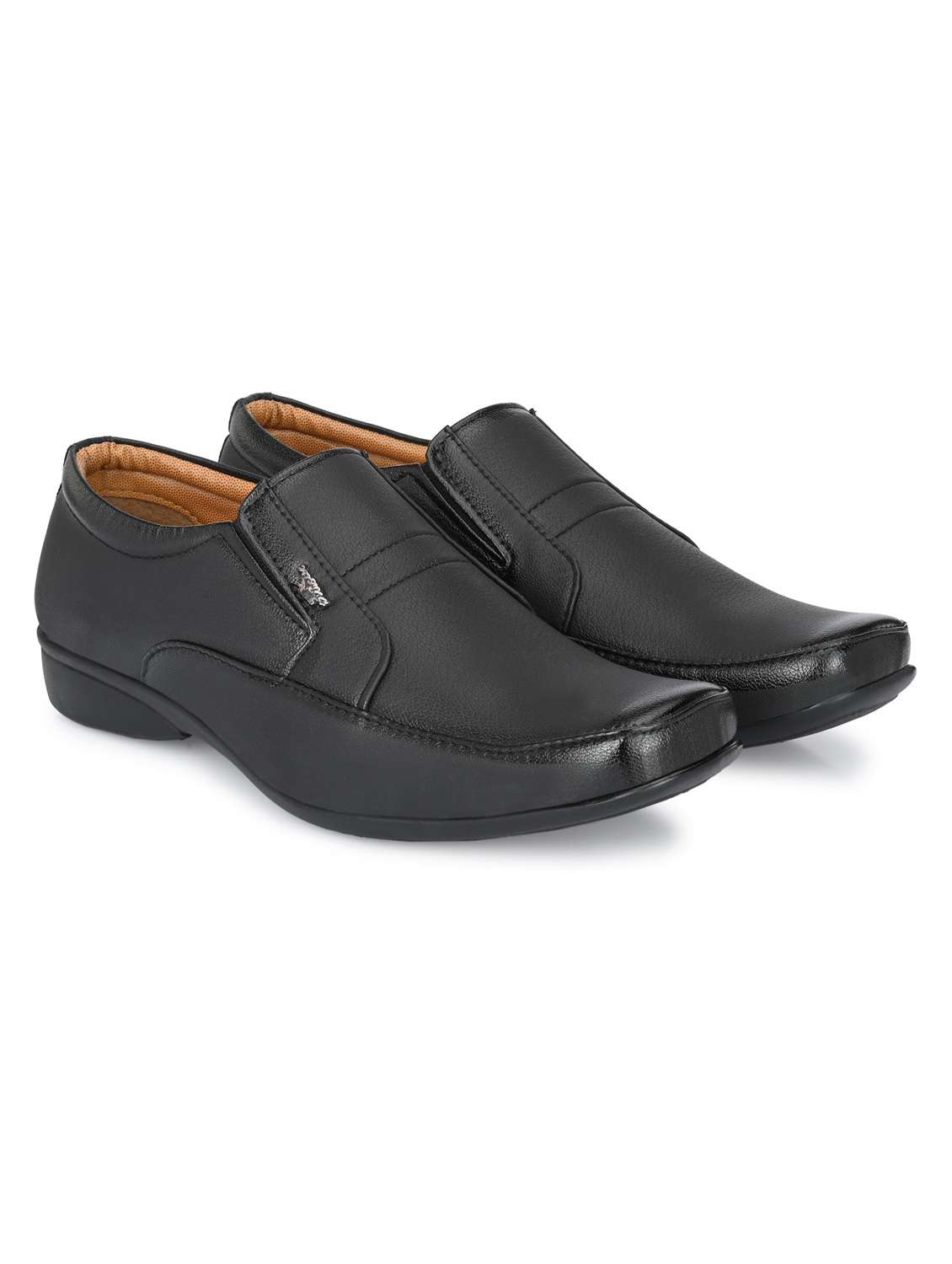 men solid black formal slip on - 20404229 -  Standard Image - 1