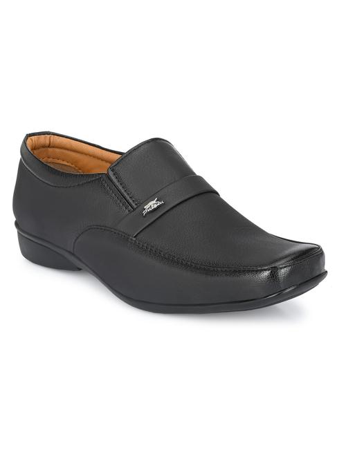 men solid black formal slip on - 20404235 - Standard Image - 0