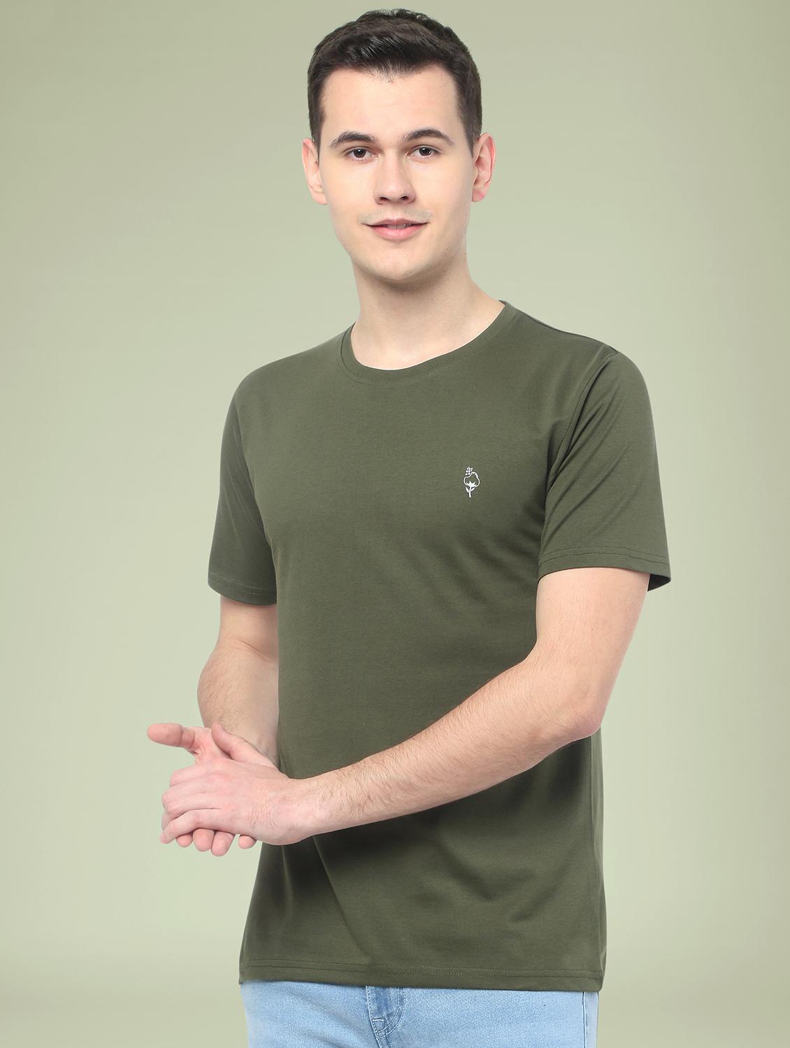 men green cotton regular t-shirt - 20404312 - Standard Image - 1