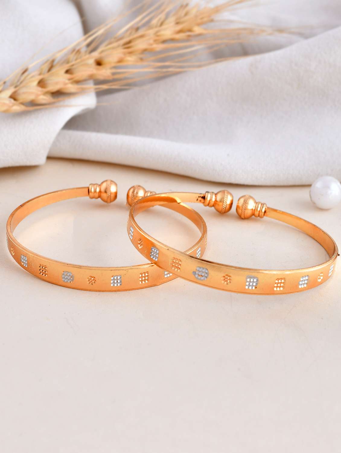 gold stainless steel bangles