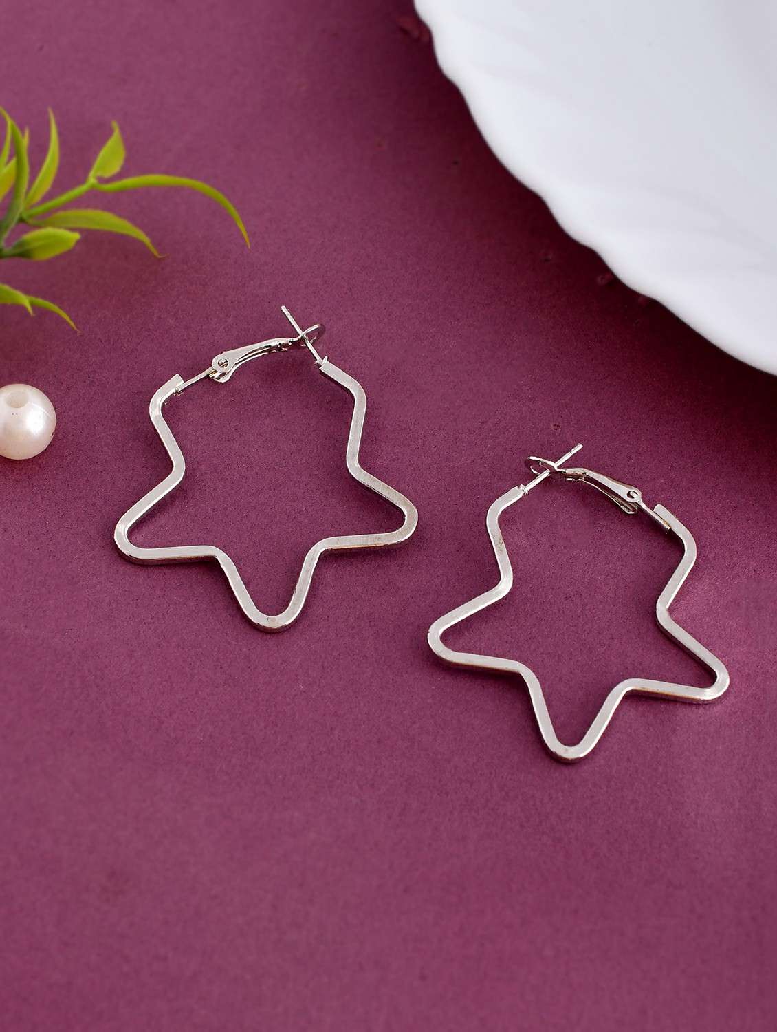 silver stainless steel hoop earrings