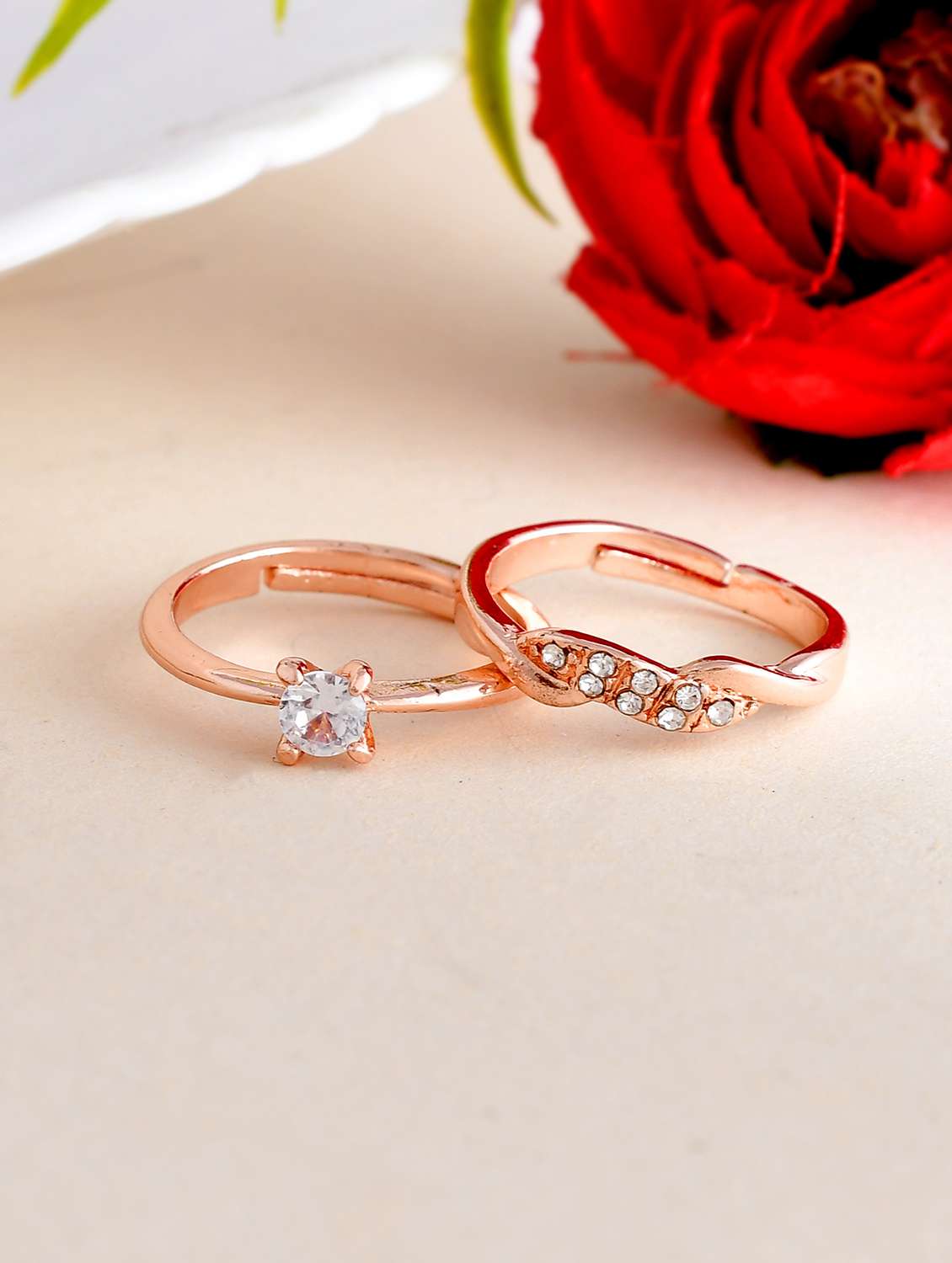 women's stainless steel rings combo