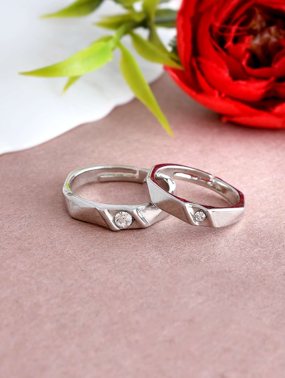 women's stainless steel rings combo