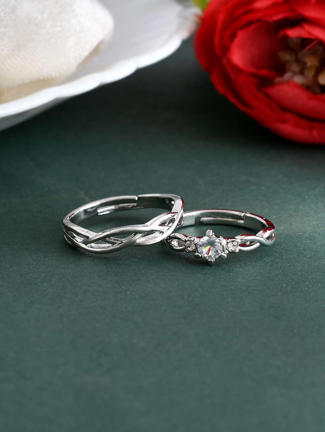 women's stainless steel rings combo