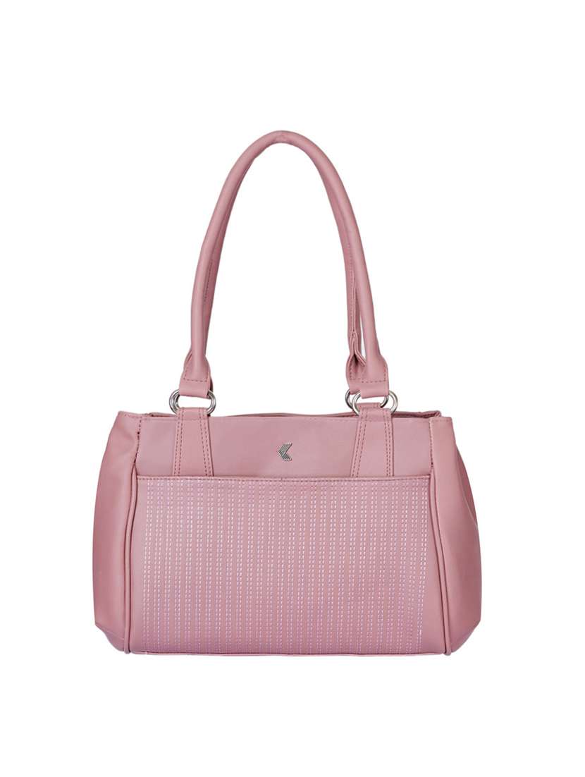 women solid leatherette handbag