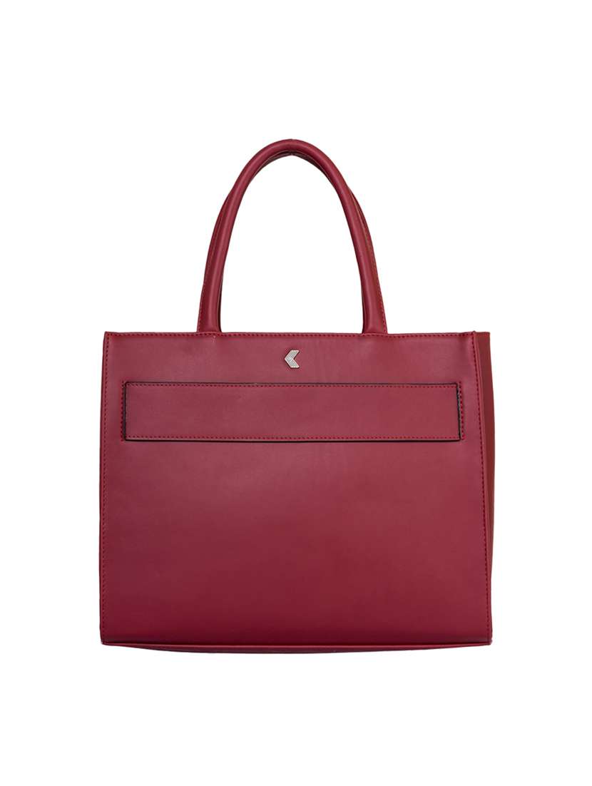 women solid leatherette handbag