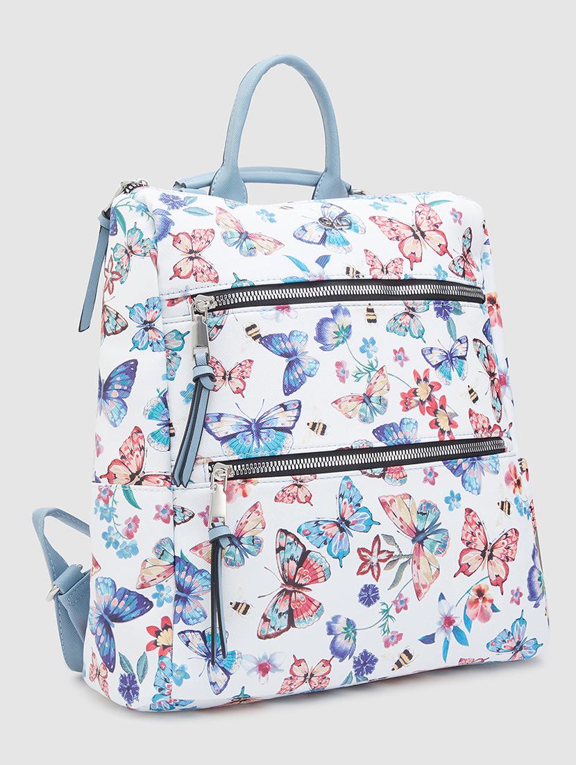 multi color printed leatherette regular backpack - 20405740 - Standard Image - 4