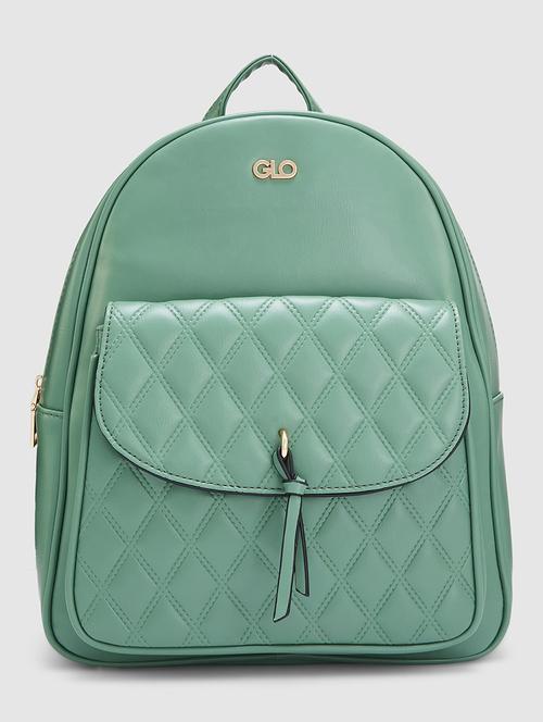 green textured leatherette regular backpack - 20405745 -  Standard Image - 0
