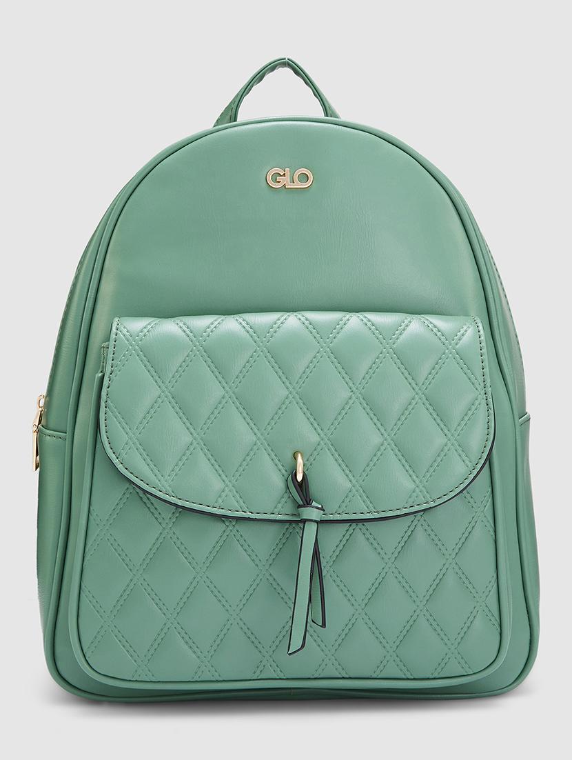 green textured leatherette regular backpack - 20405745 -  Zoom Image - 0