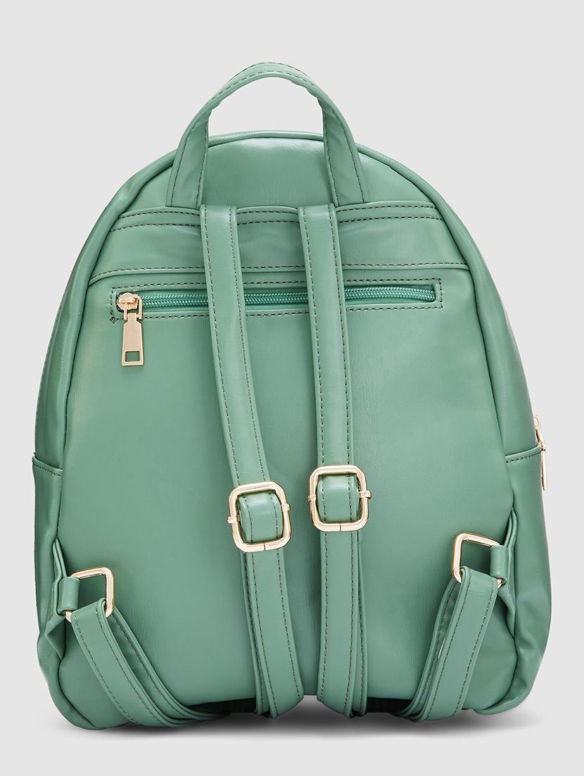 green textured leatherette regular backpack - 20405745 -  Standard Image - 1