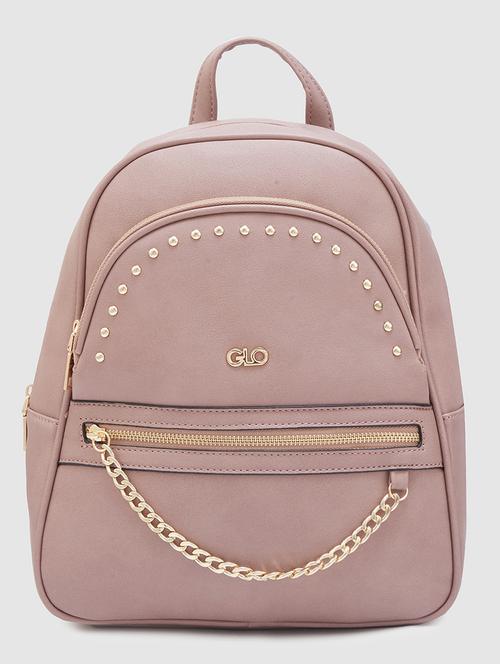 women solid leatherette regular backpack - 20405746 - Standard Image - 0
