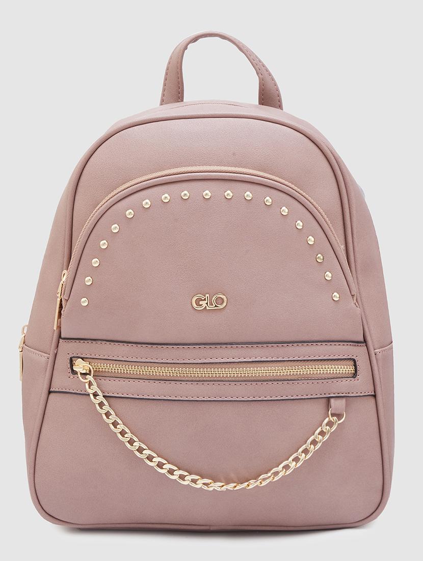 women solid leatherette regular backpack - 20405746 - Zoom Image - 0