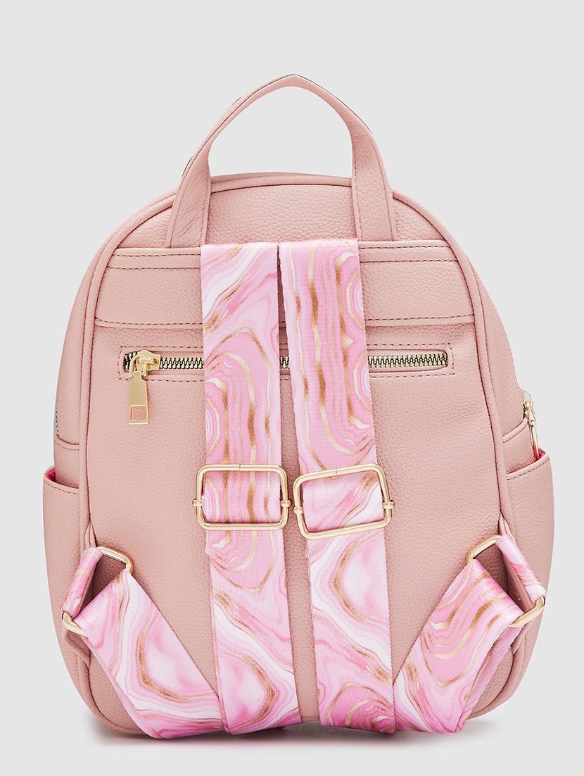 pink leatherette (pu) regular backpack - 20405749 - Standard Image - 1