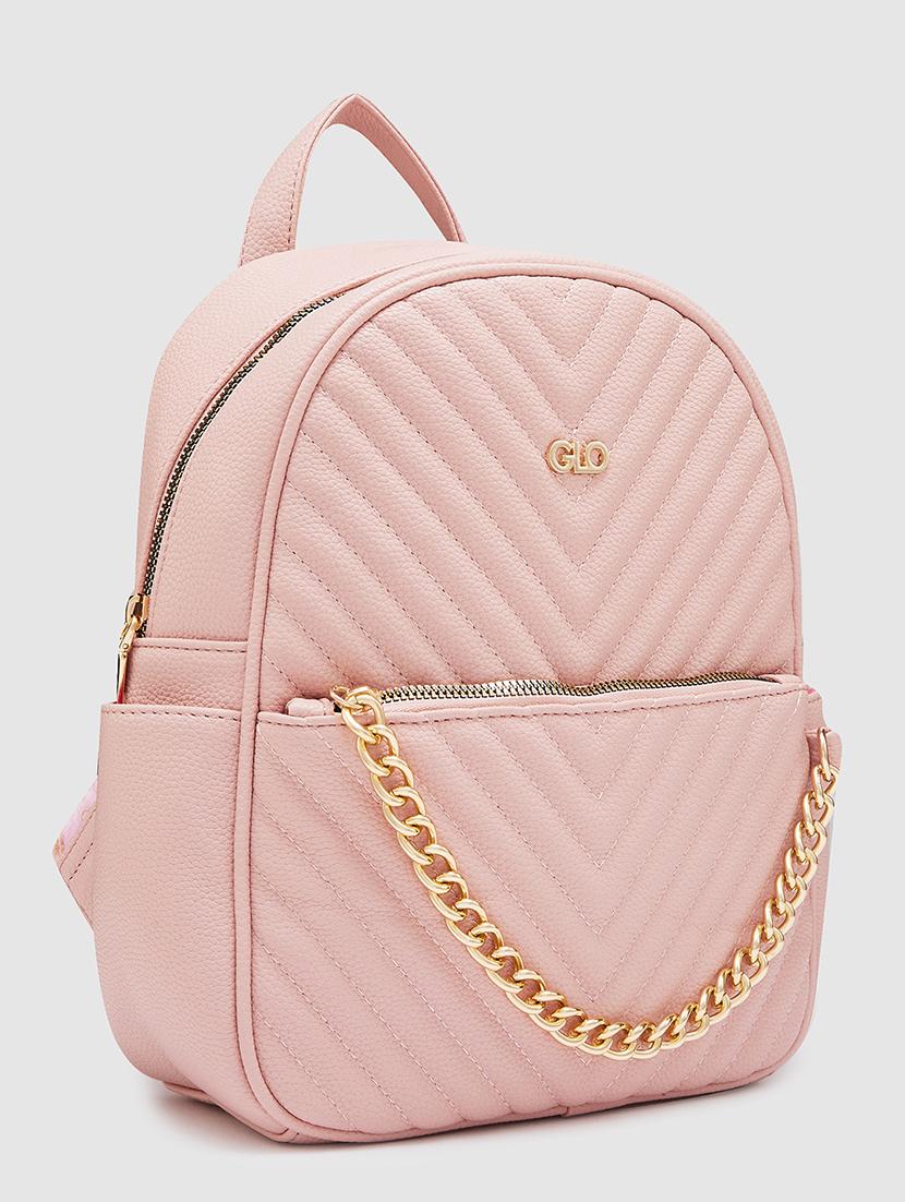 pink leatherette (pu) regular backpack - 20405749 - Standard Image - 4