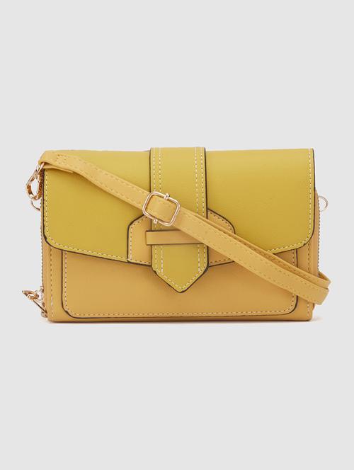 globus women mustard solid envelope wallet - 20405763 - Standard Image - 0