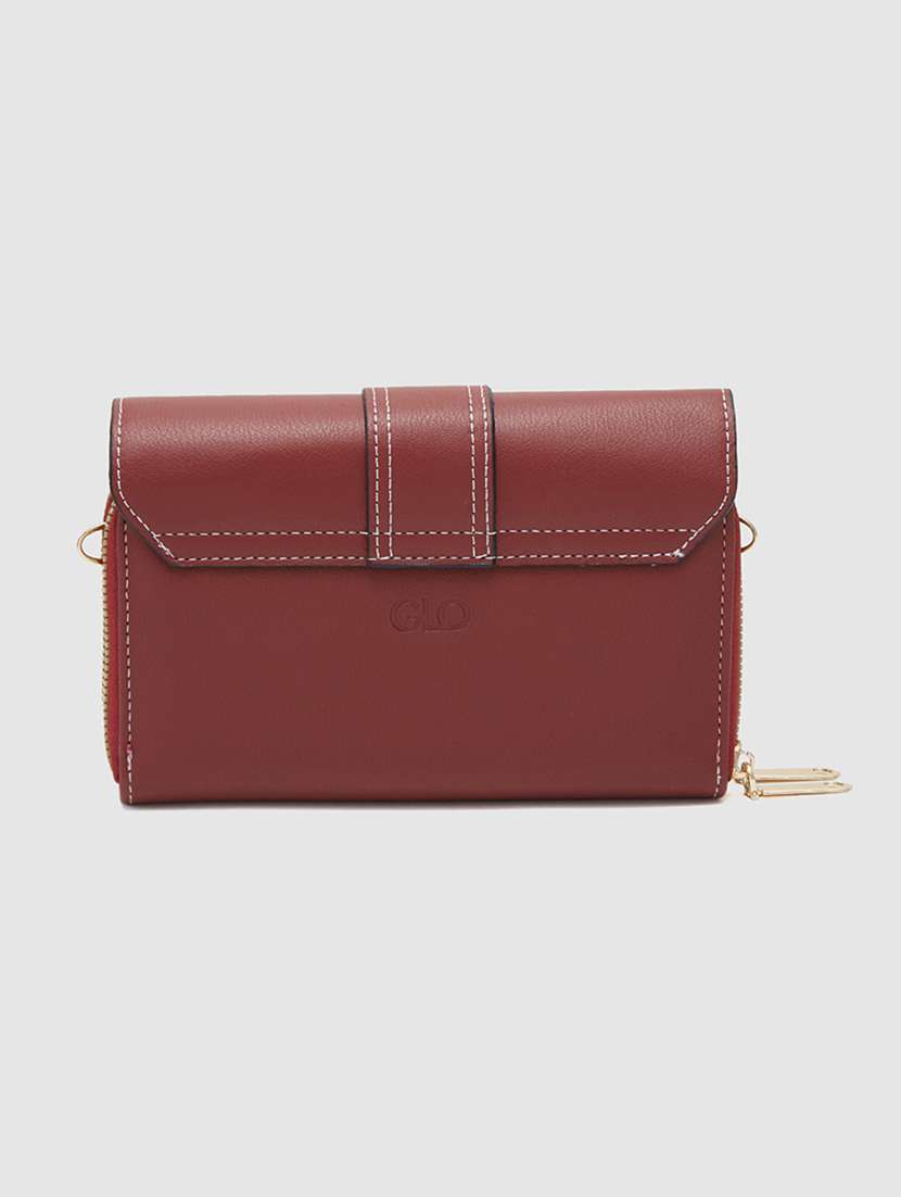 maroon leather wallet - 20405794 - Standard Image - 1
