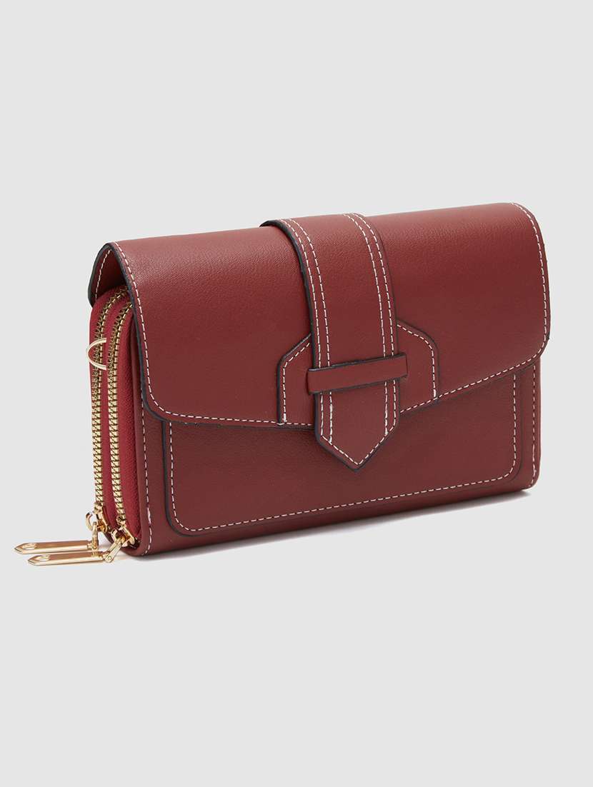maroon leather wallet - 20405794 - Standard Image - 4