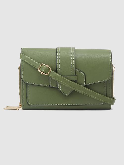globus women olive solid envelope wallet - 20405795 - Standard Image - 0