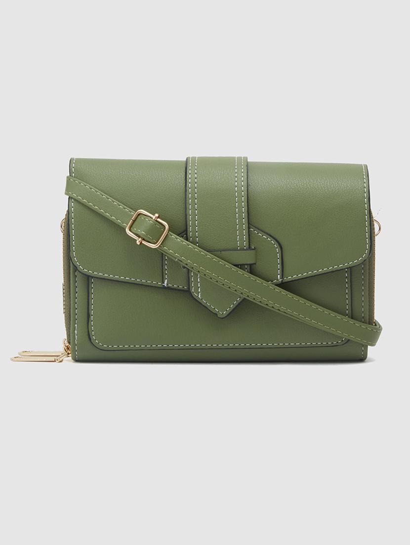 globus women olive solid envelope wallet - 20405795 - Zoom Image - 0