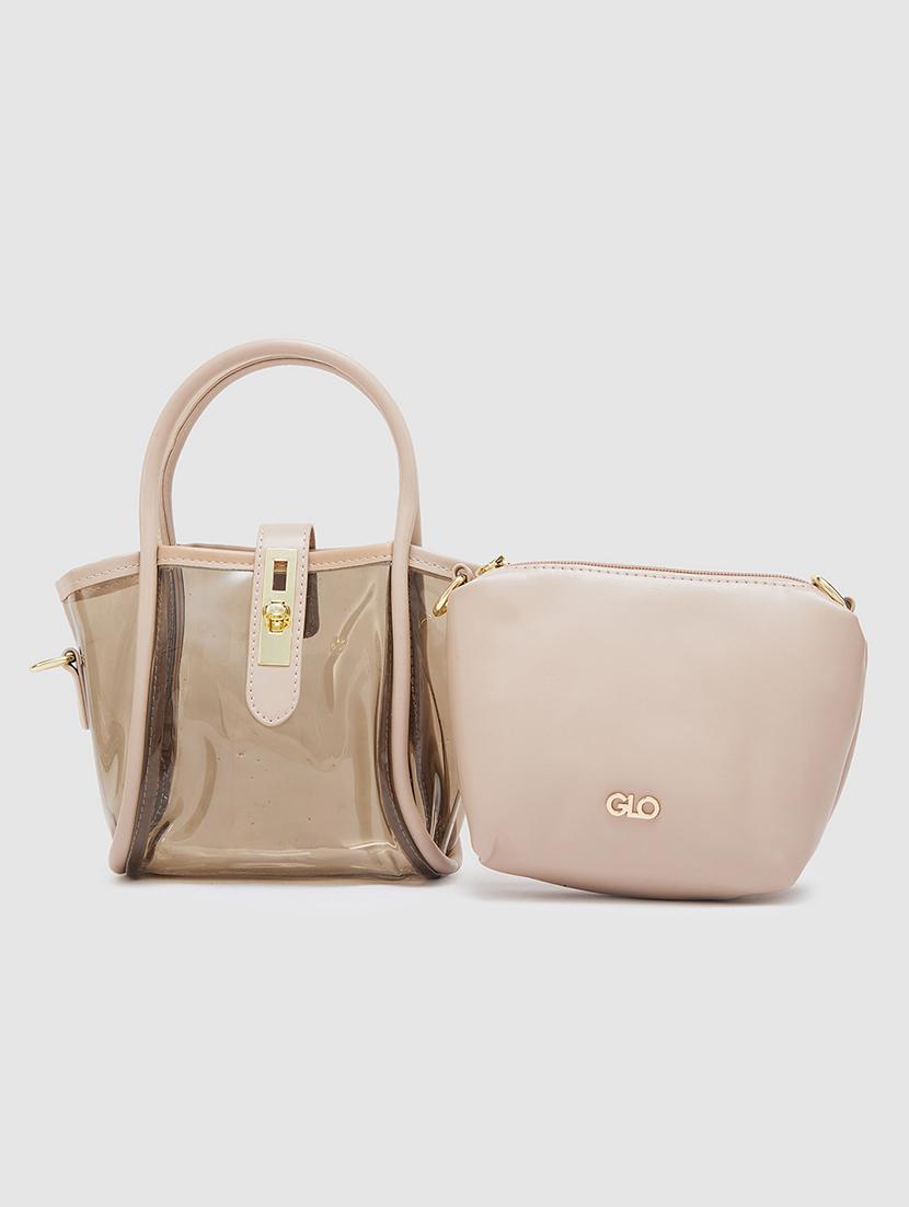 women solid leatherette handbag - 20405797 - Standard Image - 6