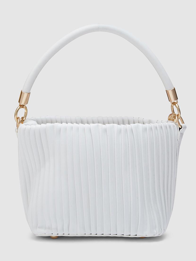white leatherette regular handbag - 20405799 -  Standard Image - 1
