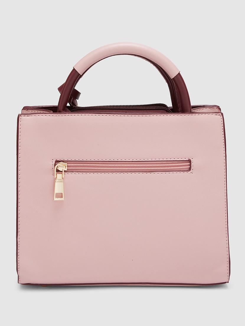 women pink leatherette pu regular handbag - 20405800 - Standard Image - 1